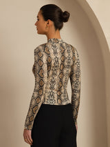 [Snakeskin] SilkSilky  Long Sleeve Women's T-Shirt 002