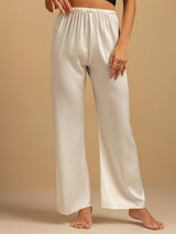 [White] SilkSilky  Women's Sleep Pants 001