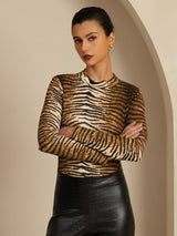 [Tiger] SilkSilky  Long Sleeve Women's T-Shirt 004