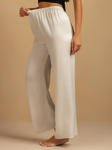 [White] SilkSilky  Women's Sleep Pants 004