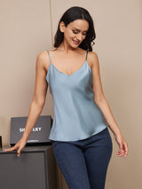 [Grayish Blue] SilkSilky  Spaghetti Strap V Neck Camisole Top 004