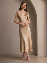 [Champagne] SilkSilky  Cap Sleeve Dress 001