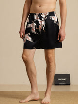 [Black] SilkSilky  Men's Sleep Shorts 001