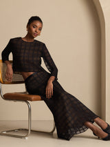 [Black] SilkSilky  Long Sleeve Round Neck Women's Outfit Sets 006