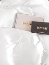 [White] SilkSilky  22Momme Duvet Covers 004