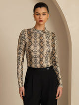 [Snakeskin] SilkSilky  Long Sleeve Women's T-Shirt 001