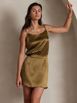 [Brown] SilkSilky  Spaghetti Strap Camisole Top 004