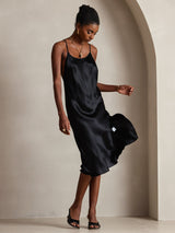 [Black] SilkSilky  Spaghetti Strap Dress 006