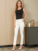 [Black] SilkSilky  Sleeveless Round Neck Women's T-Shirt 004