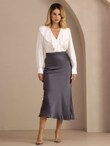 [Dark Gray] SilkSilky  Skirt 004