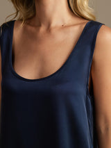 [Dark Blue] SilkSilky  Sleeveless Women's Pajamas 004