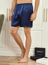 [Dark Blue] SilkSilky  Men's Sleep Shorts 001