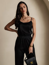 [Black] SilkSilky  Spaghetti Strap Camisole Top 004