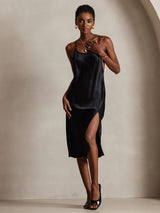 [Black] SilkSilky  Spaghetti Strap Dress 002