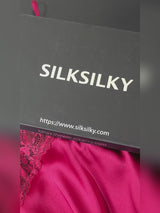 SilkSilky  Spaghetti Strap Deep V Neck Nightgown video 001