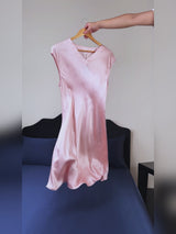 SilkSilky  Cap Sleeve V Neck Dress video 001