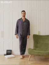 SilkSilky  Long Sleeve Lapel Collar Men's Pajamas video 001